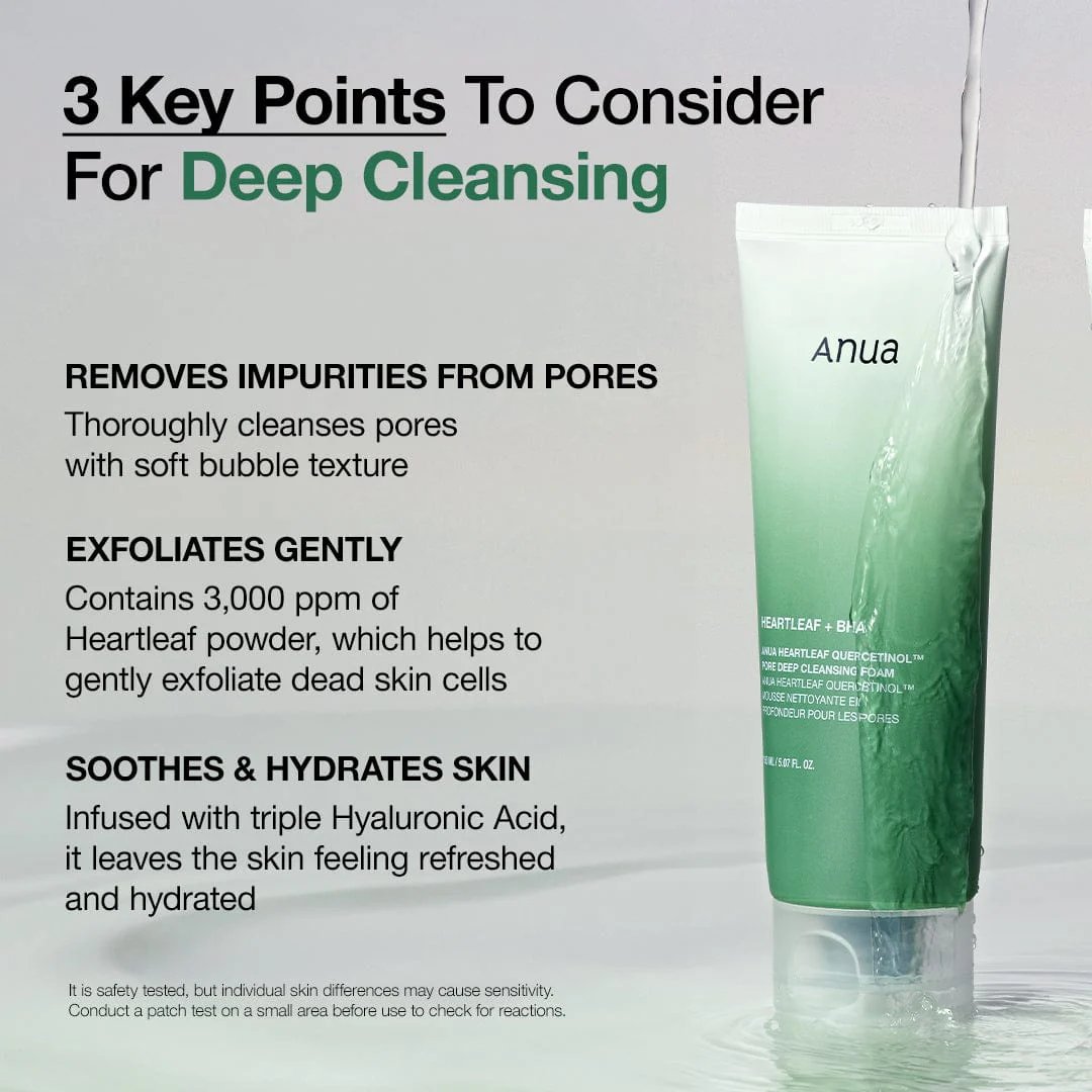 ANUA Heartleaf+BHA Quercetinol Pore Deep Cleansing Foam 150ML thumbnail 3