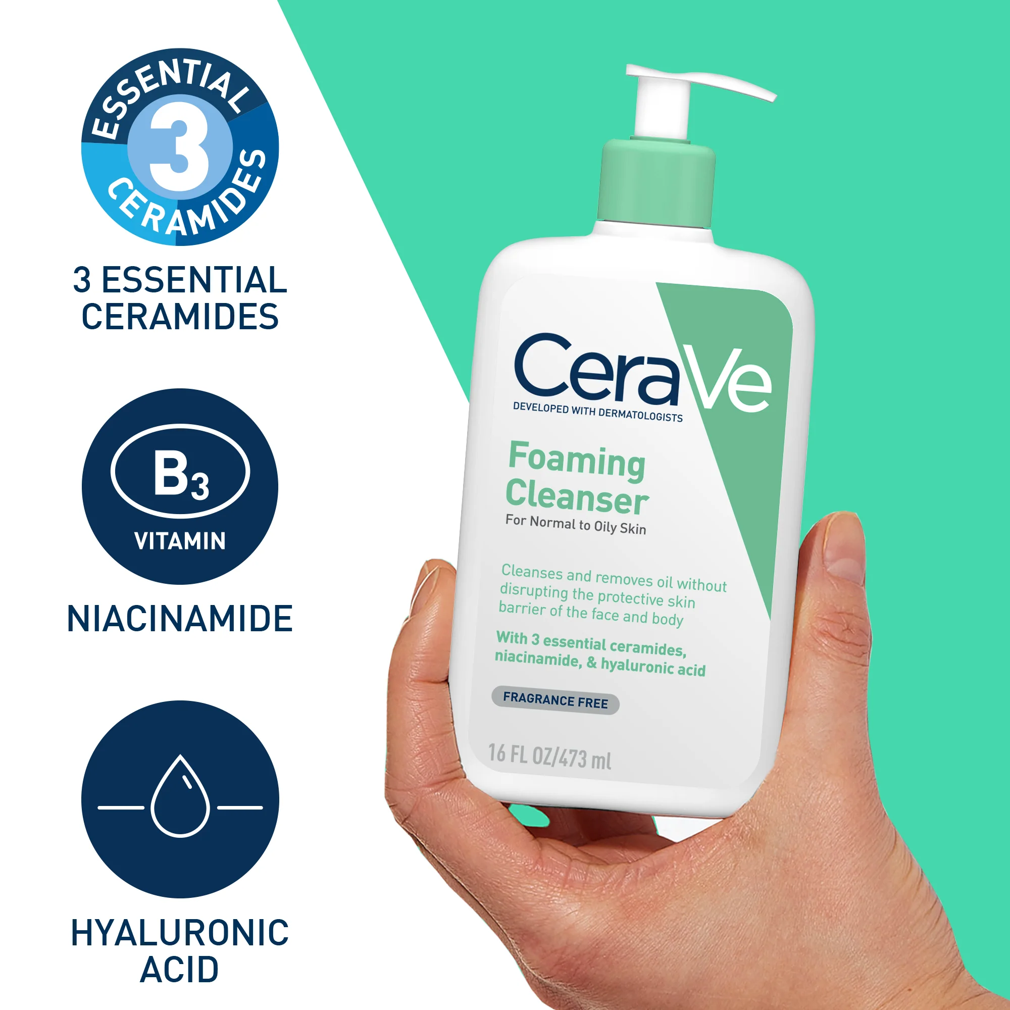 Cerave Foaming Cleanser 473ml thumbnail 2