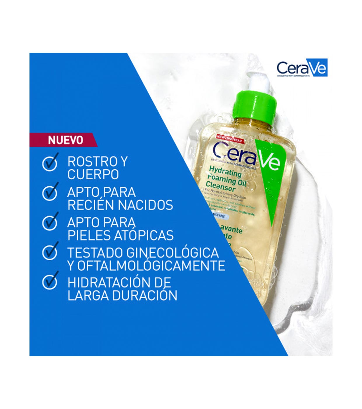 Cerave​​​ Foaming Oil Cleanser Green ថ្លា​​ 473ml thumbnail 3