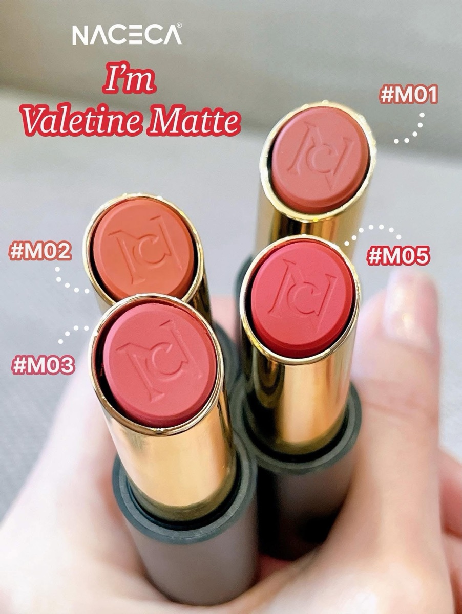 Naceca #M02 Velvet Finish Hydrating Floral Lip Care Long Lasting
